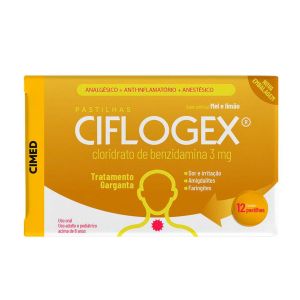 Pastilha De Garganta Ciflogex 3mg Mel E Limao Com 12 Pastilhas