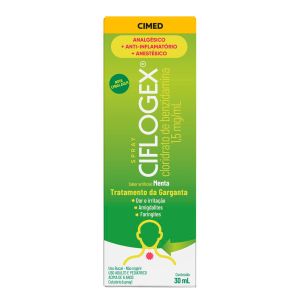 Pastilha De Garganta Ciflogex Spray 1,5mg/ml Menta 30Ml