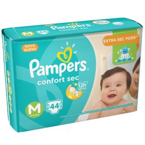 Fralda Pampers Confort Sec Tamanho M Com 44 Unidades
