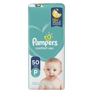 Fraldas Confort Sec Tamanho P com 50 Unidades Pampers