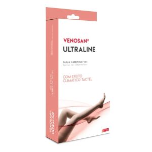 Meia Coxa Compressão Ultraline 4000 20-30Mmhg AGH Tamanho P Pé Aberto Bege Venosan