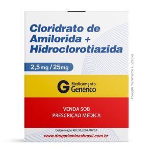 Cloridrato De Amilorida + Hidroclorotiazida 5Mg + 50 Mg Com 30 Comprimidos Genérico Ems