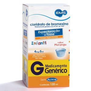 Cloridrato De Bromexina 4Mg/5Ml Xarope Pediátrico Expectorante 120Ml Genérico Ems
