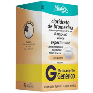 Cloridrato De Bromexina 8Mg/5Ml Xarope Adulto Expectorante 120Ml Genérico Medley