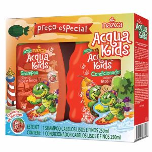 Kit Acqua Kids Shampoo 250Ml E Condicionador 250Ml Cabelos Lisos E Finos Cheirinho De Morango