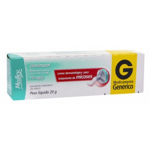 Clotrimazol Creme Vaginal 20 G Com 3 Aplicadores Genérico Medley