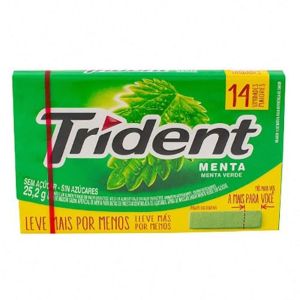 Chiclete Trident Embalagem Econômica Menta Com 14 Unidades