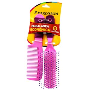 Kit Pente e Escova Cabo Emborrachado Marco Boni Ref-1215