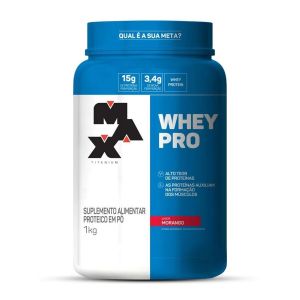 Whey Pro Max Titanium Sabor Morango 1Kg