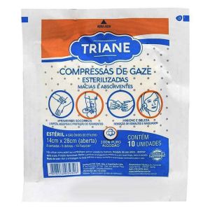 Compressa de Gaze Esterelizada 13 Fios com 10 Unidades Triane
