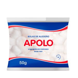 Algodão Bolas Hidrófilo Apolo Multiuso 50G