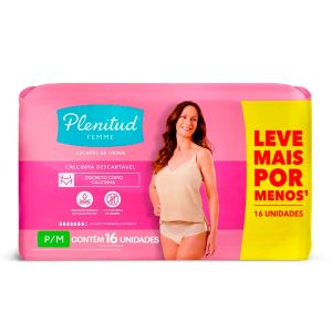 Roupa Intima Feminina Plenitud Femme P/M Com 16 Unidades