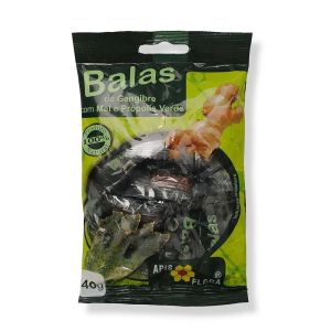 Bala De Gengibre Com Mel E Própolis Verde Apis Flora 40G