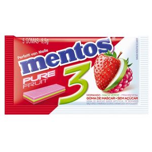 Goma De Mascar Mentos 3 Camadas Pure Fruit