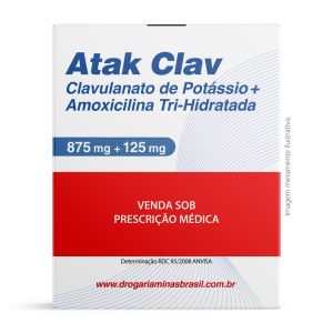 Atak Clav 875Mg+125Mg Com 20 Comprimidos Revestidos