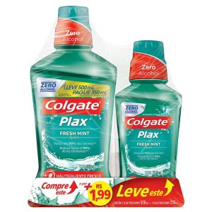 Kit Enxaguante Bucal Colgate Plax Fresh Mint  500ml e 300ml