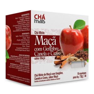 Chá Mais Sabor Maçã/Gengibre/Cravo e Canela 10 Saches Com 15g