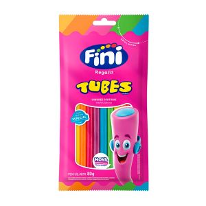 Bala Fini Tubes Arco-Íris Sabores Sortidos Com 80g