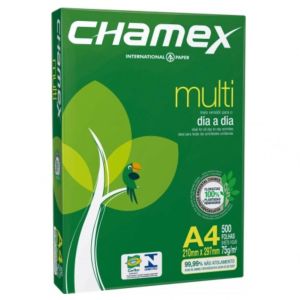 Pacote de Papel A4 Chamex 500 Folhas Sulfite 75g Alcalino 210mmx297mm Multi Ipaper Pt