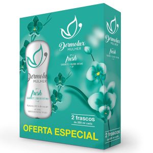 Sabonete Líquido Íntimo Mulher Fresh Com 2 Unidades De 200ml Cada Dermolux