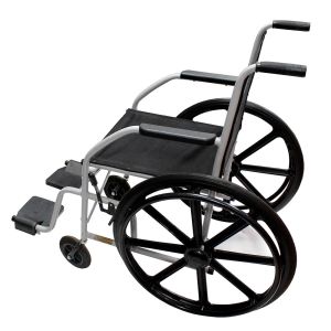 Cadeira de Rodas Dobrável Preta Nylon Pneu Macico Ref.: 1009