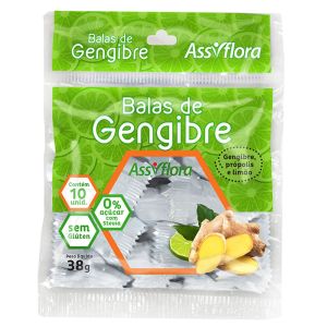 Balas de Gengibre Sem Açúcar 38g Assiflora