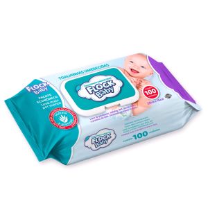 Toalha Umedecida com 100 Unidades Flock Baby