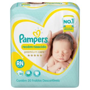 Fralda Pampers Premium Care Recém-Nascido Com 20 Unidades
