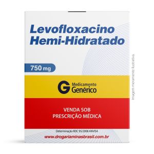 Levofloxacino Hemi-Hidratado 750Mg Com 5 Comprimidos Genérico Eurofarma