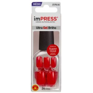 Unhas Adesivas Impress Média Ultra Gel Brilho Rather Reckless