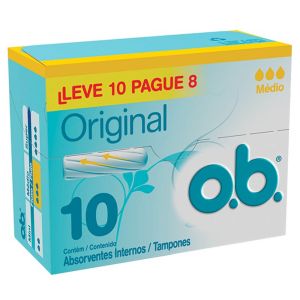 Absorvente Interno OB Original Médio Com 10 Unidades
