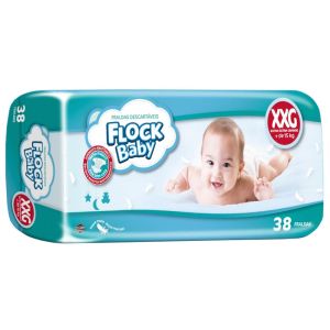 Fralda Descartável Tamanho Extra Extra Grande com 38 Unidades Flock Baby