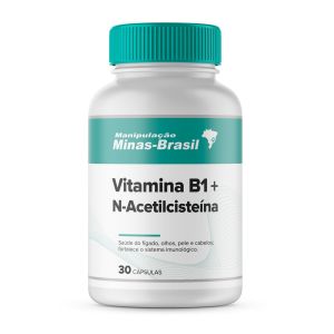 Vitamina B1 30Mg Com N-Acetilcisteína 600Mg 30 Cápsulas