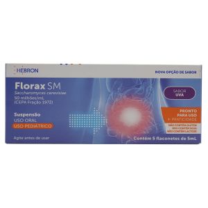 Florax Sm Pediátrico Com 5 Flaconetes 5Ml Sabor Uva