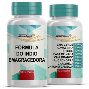 Kit Fórmula do Índio + Ervas Detox com Hibisco Cavalinha 60 Cápsulas Cada