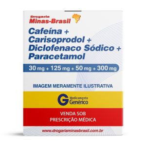 Cafeína com Carisoprodol com Diclofenaco Sódico e Paracetamol 30 Comprimidos Genérico Eurofarma