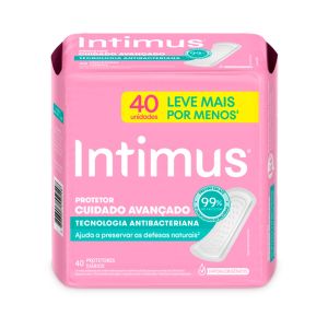 Protetor Diário Cuidado Avançado Intimus Tecnologia Antibacteriana 40 Unidades