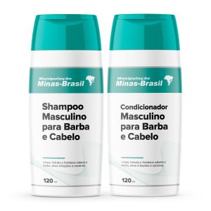Kit Shampoo e Condicionador Masculino Para Barba e Cabelo