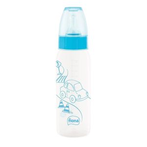 Mamadeira Fiona Classica Azul Bico Silicone Ortodôntico 240ml