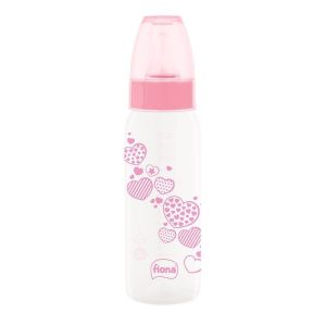 Mamadeira Fiona Classica Rosa Bico Silicone Redondo 240ml