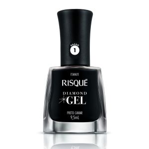 Esmalte Risqué Diamond Gel Preto Caviar 9,5Ml