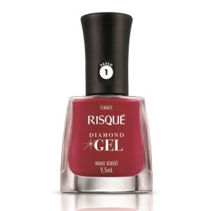 Esmalte Risqué Diamond Gel Vinho Bordô 9,5Ml