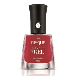 Esmalte Risqué Diamond Gel Vermelho Rubi 9,5Ml