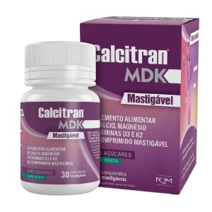 Calcitran Mdk Sabor Menta 30 Comprimidos Mastigáveis