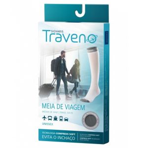 Meia Panturrilha Sigvaris Traveno Tamanho Médio Branca