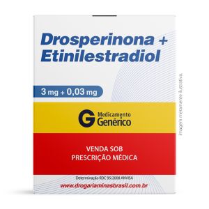 Drospirenona 3mg com Etinilestradiol 0,03mg Genérico Nova Química com 63 comprimidos revestidos