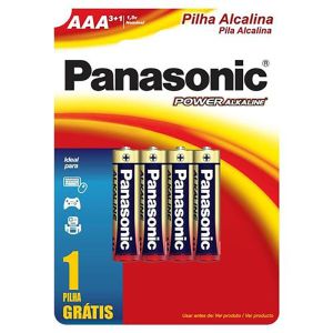 Pilha Alcalina AAA Panasonic Leve 4 Pague 3