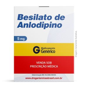 Besilato de Anlodipino 5mg Com 30 Comprimidos Genérico Geolab