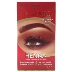 Henna Para Sobrancelhas La Benig Cor Castanho Claro 1,5G