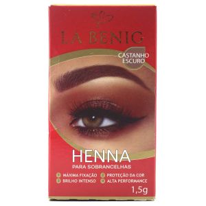 Henna Para Sobrancelhas La Benig Cor Castanho Escuro 1,5G